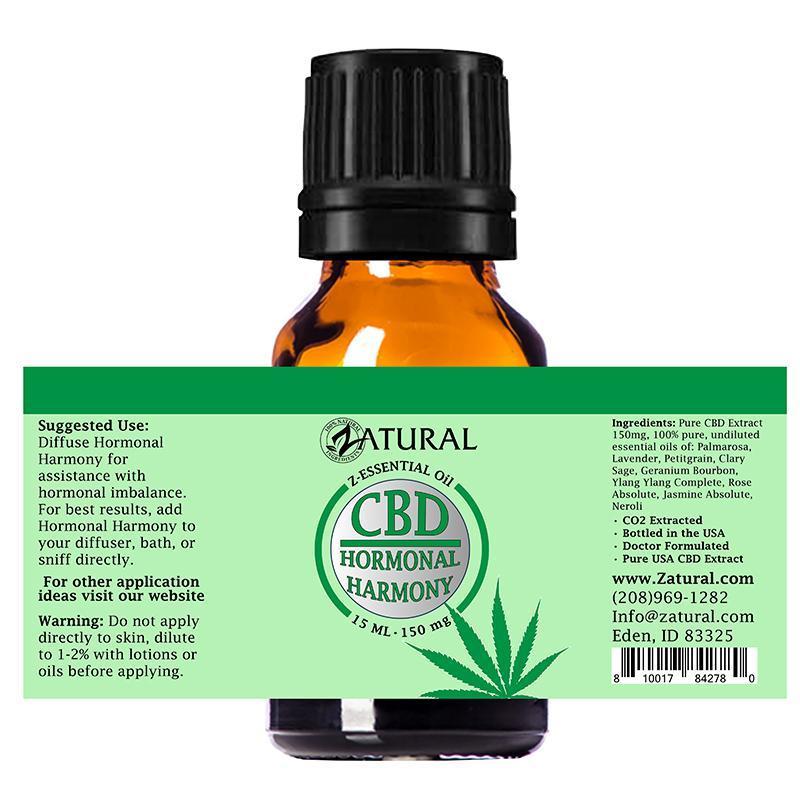 15 ml CBD Hormonal Harmony Essential oil label