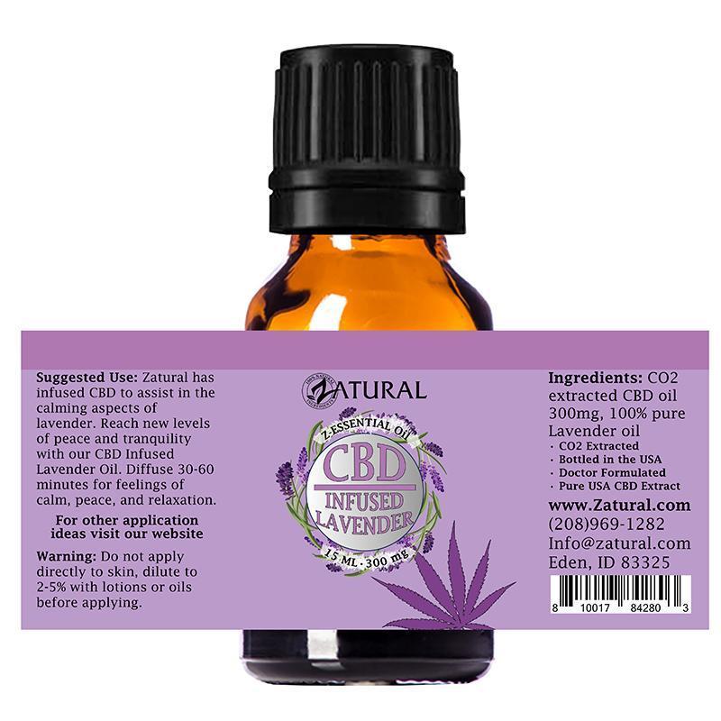 CBD infused Lavender essential oil 15ml label