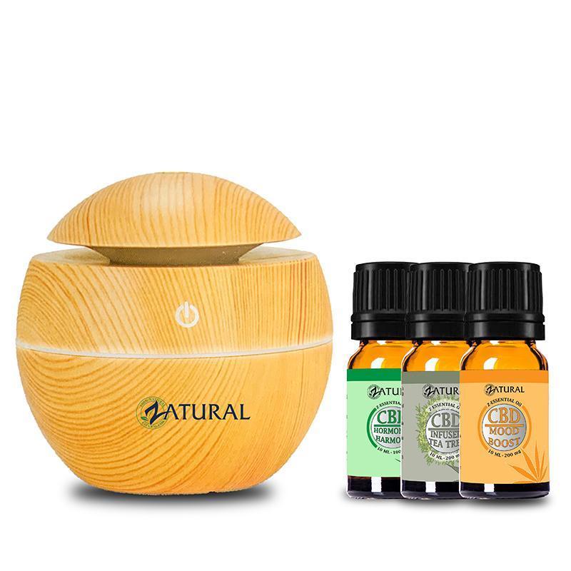 CBD essential oil combo CBD infused Hormonal Harmony, Tea Tree, and Mood Boost. 