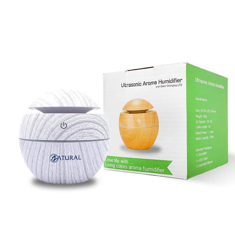 Zatural White Wood Grain Humidifier and box