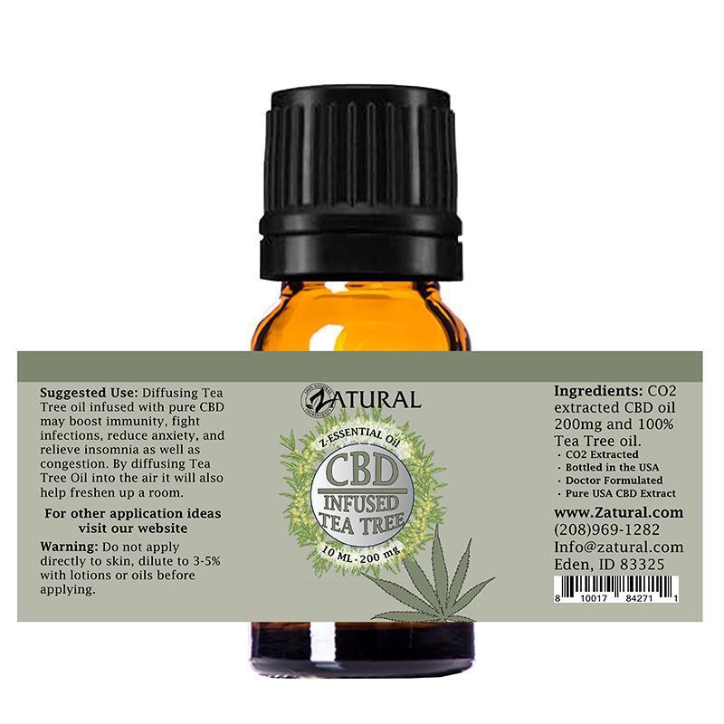 CBD Infused Tea Tree oil 10ml label