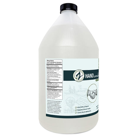 Zatural Hand Sanitizer Gel 1 gallon left side of label