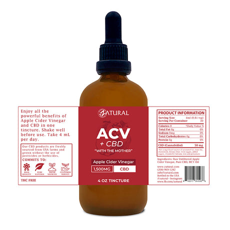 Apple Cider Vinegar with CBD label