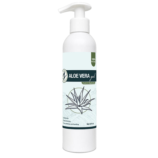 Zatural Aloe Vera Gel 8oz Front Side of Label