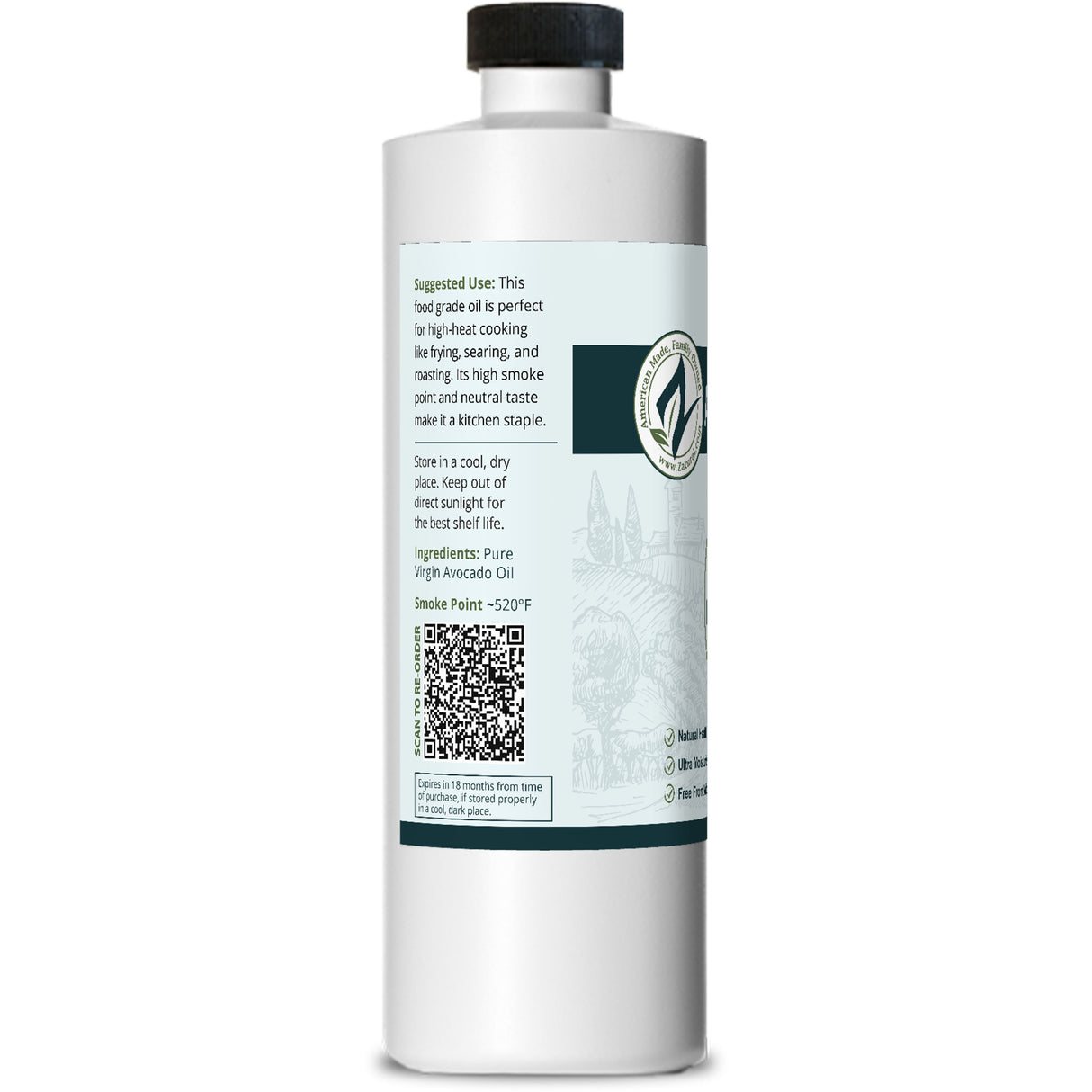 Avocado Oil Virgin Cold-Pressed | High Smoke Point Oil