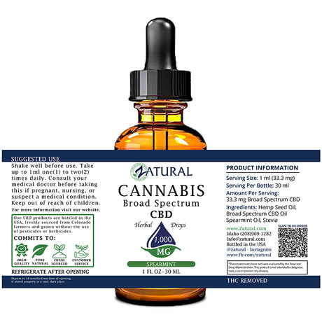 300mg Spearmint Flavored CBD Oil label