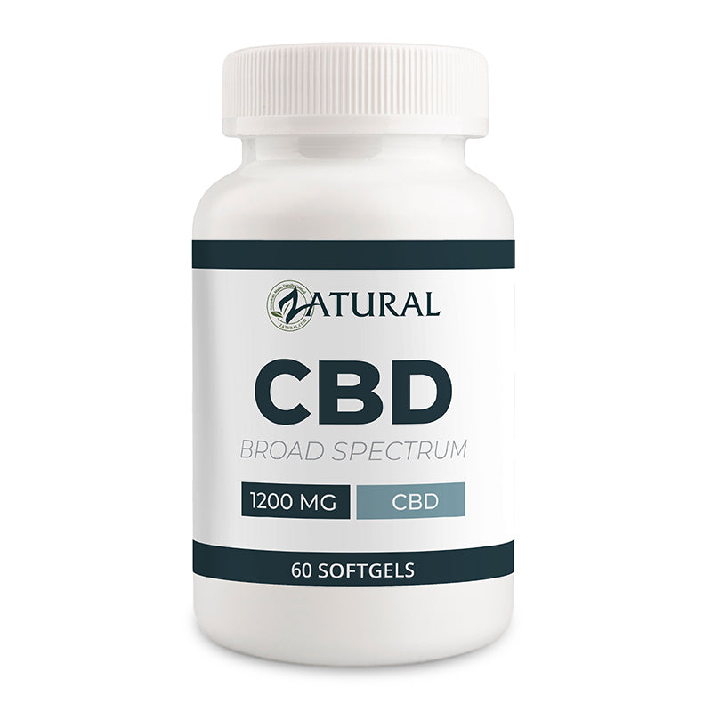 CBD supplement bottle with 'Natural CBD' label on a white background