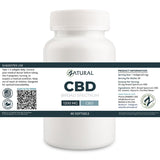 CBD supplement bottle with label on a white background