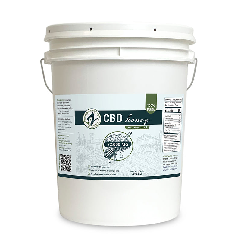 Zatural CBD Honey 72,000mg front side of label