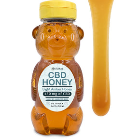 Zatural CBD Honey 450 mg with a drizzle