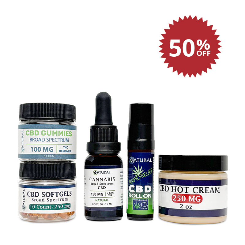 Zatural CBD Sample Bundle | Oil, Gummies, & Topicals