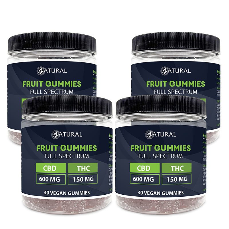 Zatural Full Spectrum CBD + THC Gummies four pack