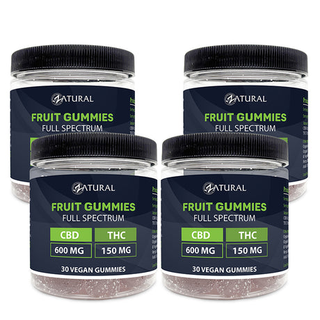 Zatural Full Spectrum CBD + THC Gummies four pack