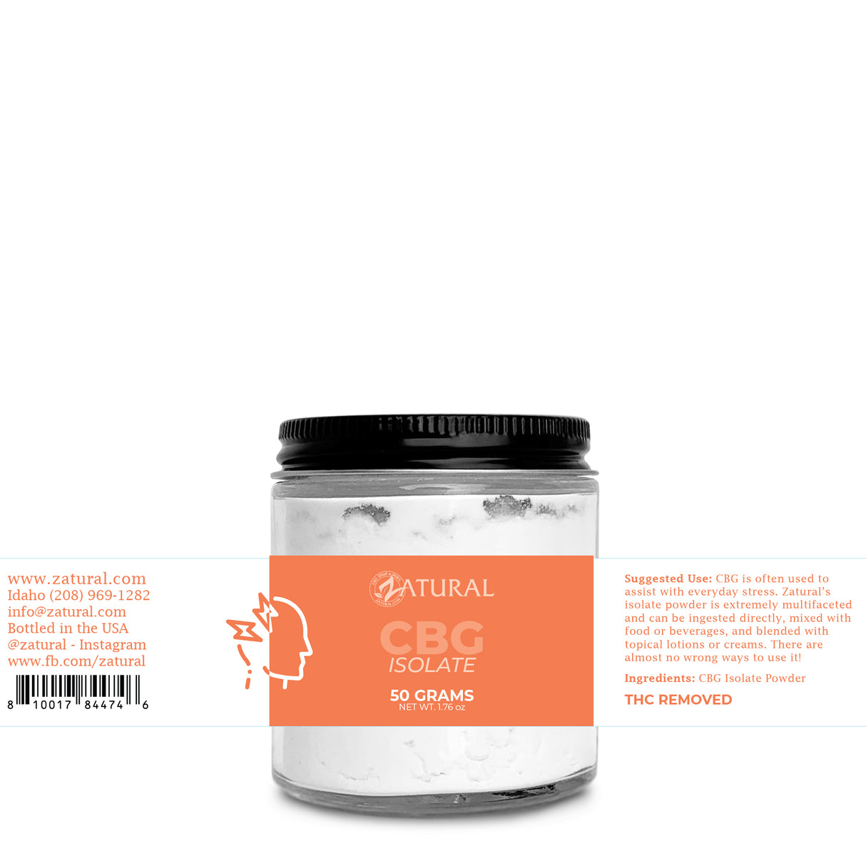 CBG Isolate 50 Grams Label