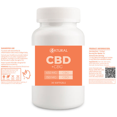 CBD + CBG Softgels 30 count label