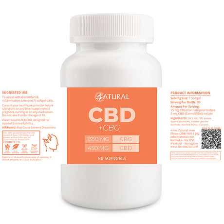 CBD + CBG Softgels 90 count label