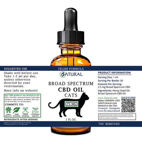 Feline CBD Oil 75mg label