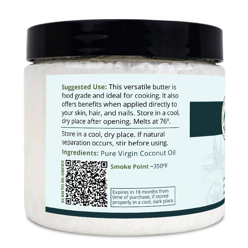 Zatural Coconut Butter 16oz Left Label