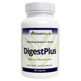 Supplement bottle labeled 'DigestPlus' by Evince Naturals on a white background