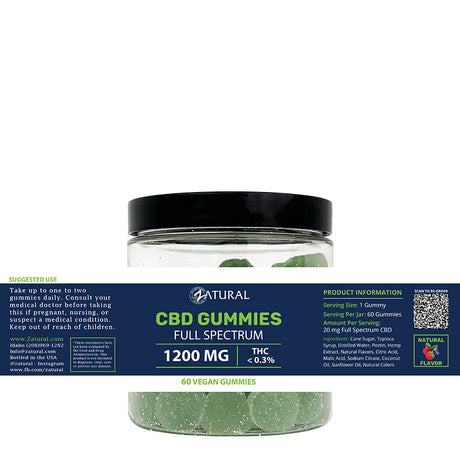 Full Spectrum CBD Gummies 1200mg label