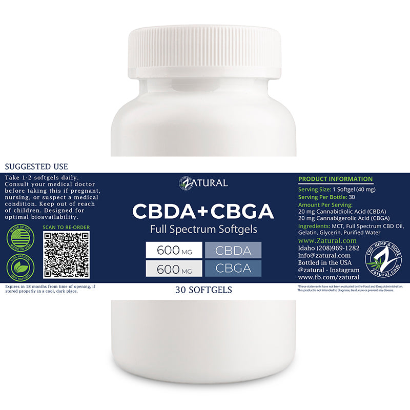 Full Spectrum CBDA+CBGA 30 Softgels Label