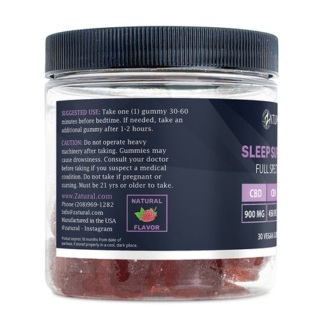 Full Spectrum Sleep support gummies left side label.