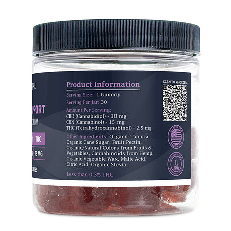 Full Spectrum Sleep support gummies right side of the label.
