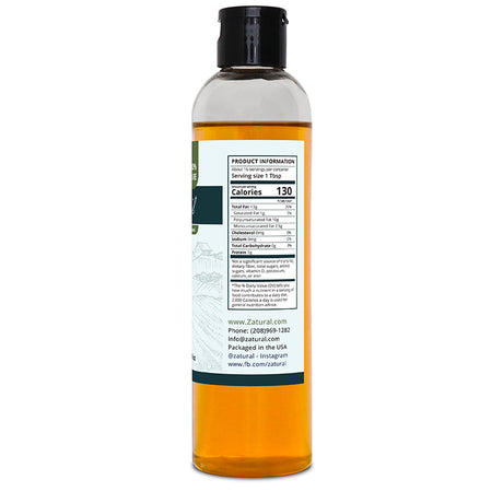 Zatural Flaxseed Oil 8oz, right side of label