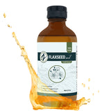 Zatural Flaxseed Oil 8oz glass, splash