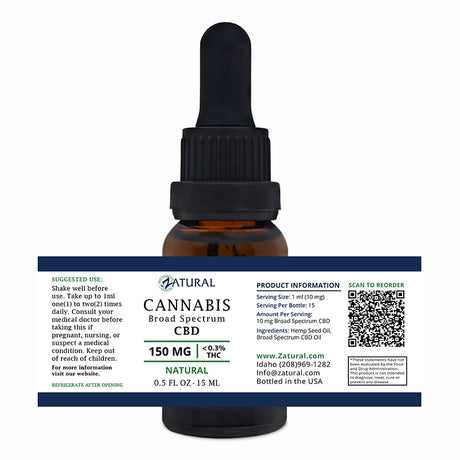 CBD Sample Bottle Natural Flavor label
