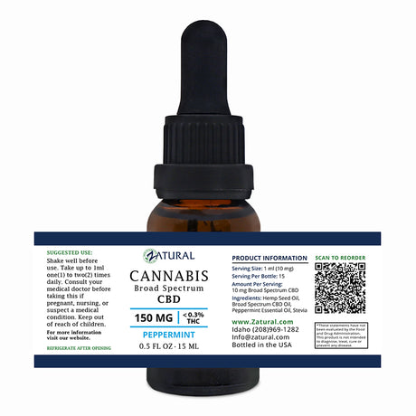 CBD Sample Bottle Peppermint Flavor Label