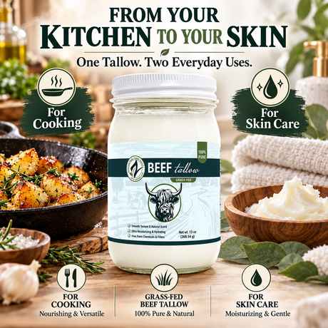 Zatural Beef Tallow from your kitchen to your skin