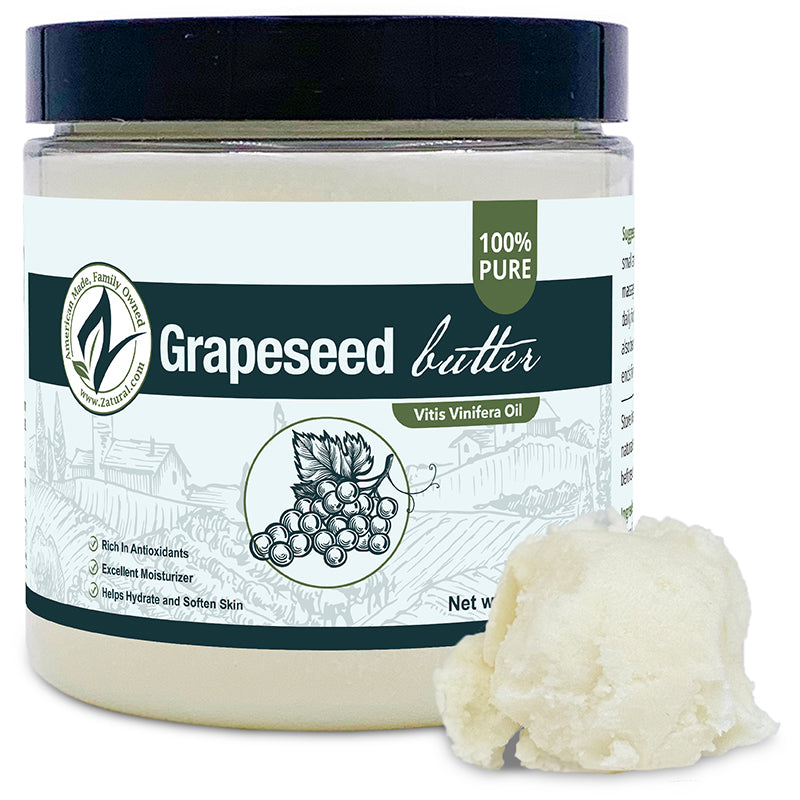 Zatural Grapeseed Butter 8oz with a scoop of butter
