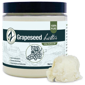 Zatural Grapeseed Butter 8oz with a scoop of butter