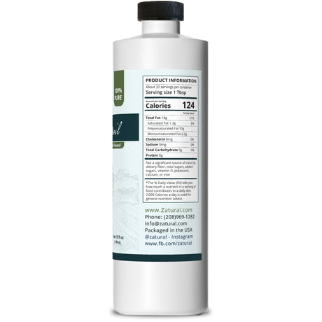 Grapeseed Oil 16oz bottle right side of label