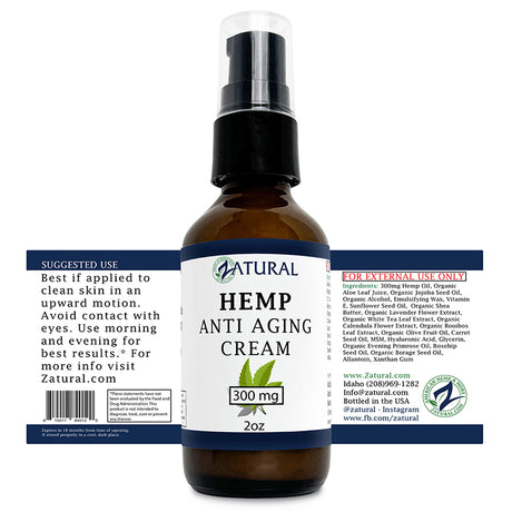 Hemp Face Cream 300mg label