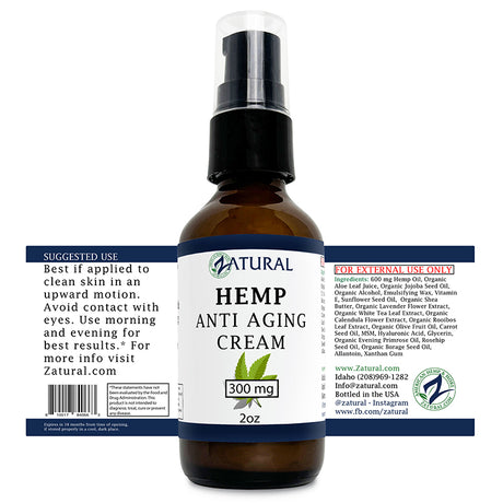 Hemp Face Cream 600mg label