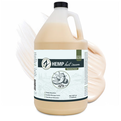Zatural Hemp Hot Cream 1 Gallon bottle, swirl