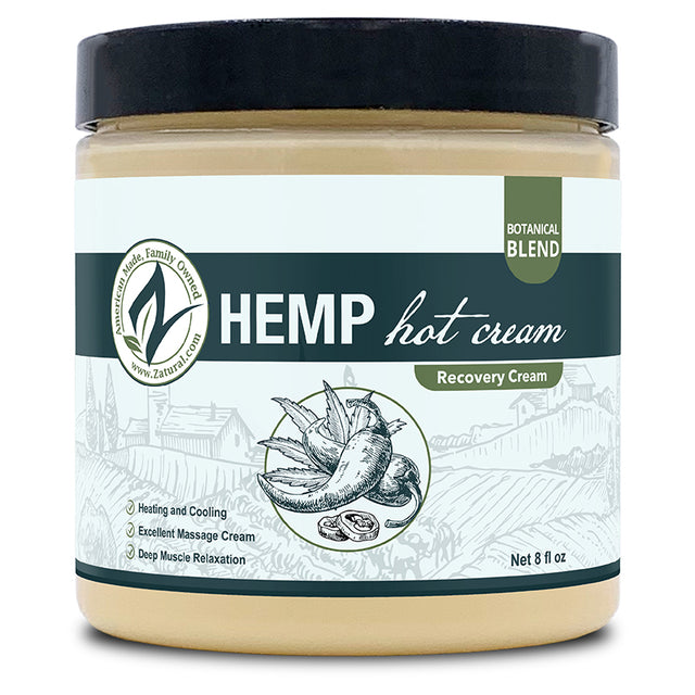 Zatural Hemp Hot Cream 8oz jar