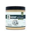 Jar of Hemp hot cream with a label on a white background