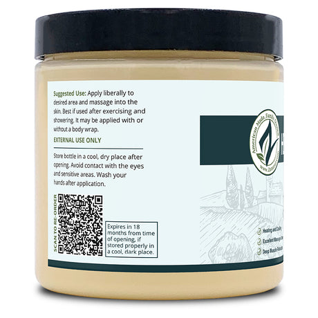 Zatural Hemp Hot Cream 8oz left side of label