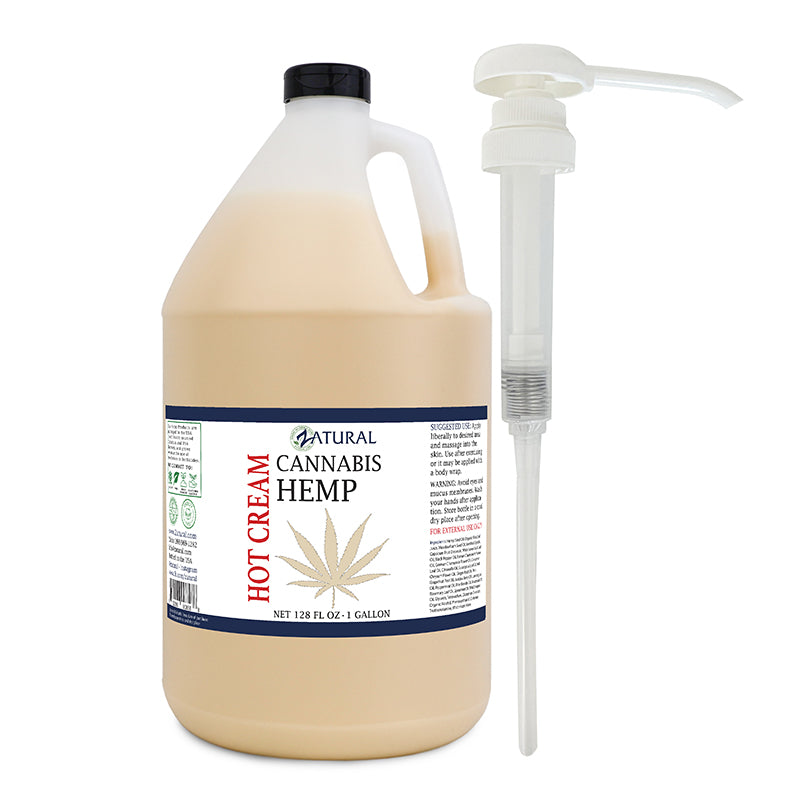 Hemp hot cream 1 gallon with a pump