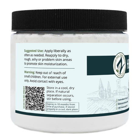 Zatural Hemp Lotion 16oz Left side of the label