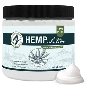 Zatural Hemp Lotion 16oz with a swirl