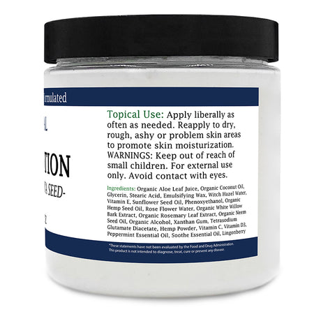 Zatural Lotion 8oz right side of label