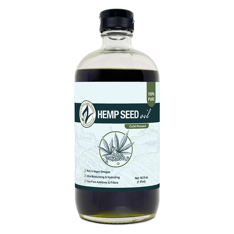 Zatural Hemp Seed Oil 16oz Glass Front Side Of Label
