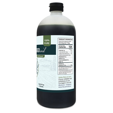 Zatural Hemp Seed Oil 32oz Right Side Of Label