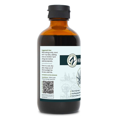 Zatural Hemp Seed Oil 8oz Left Side Of Label