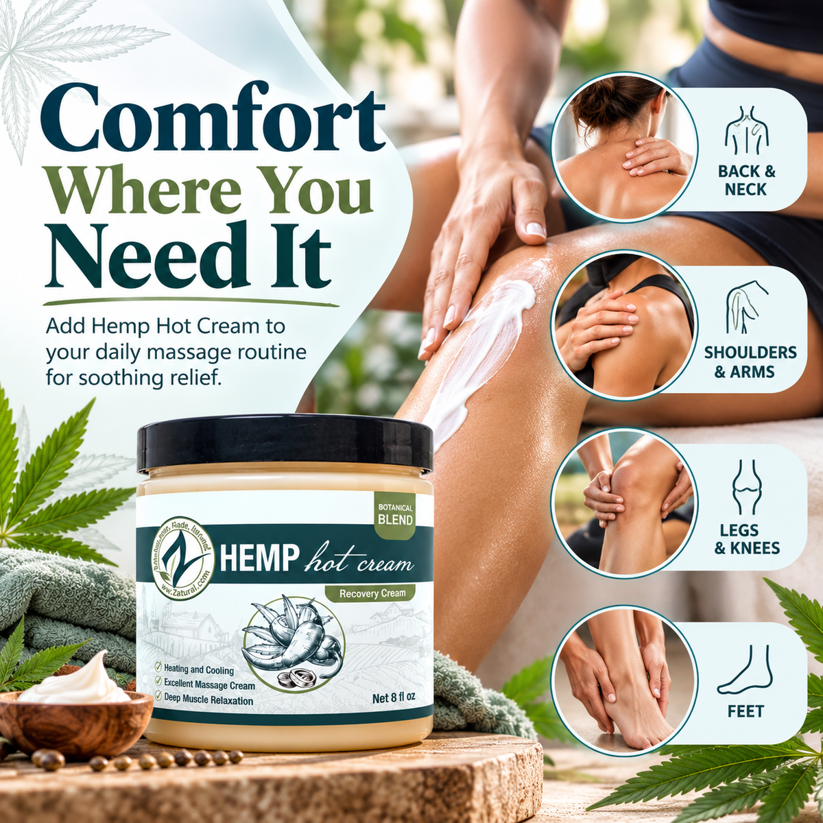 Hemp Hot Cream | Warming Topical | Muscle & Joint Areas