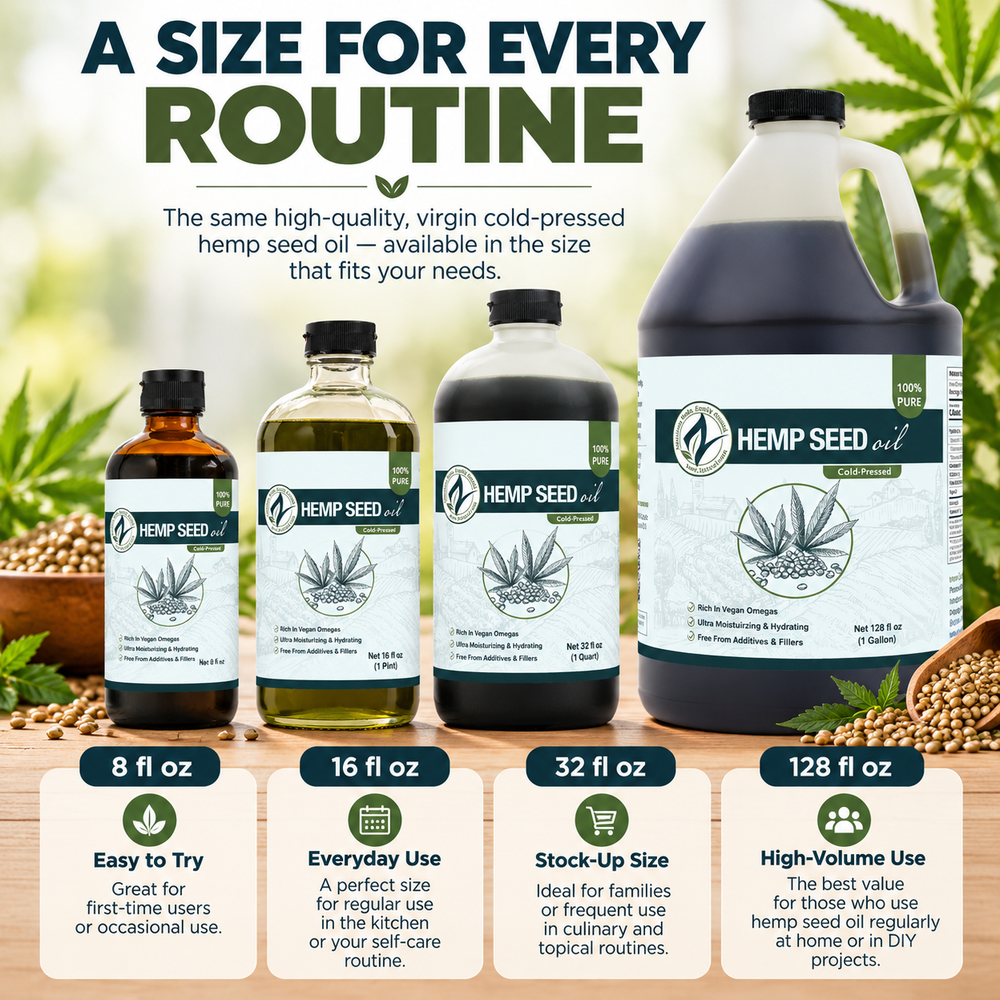 Hemp Seed Oil Virgin Cold-Pressed | Culinary & Topical